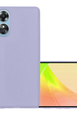 NoXx Hoes Geschikt voor OPPO A17 Hoesje Cover Siliconen Back Case Hoes - Lila