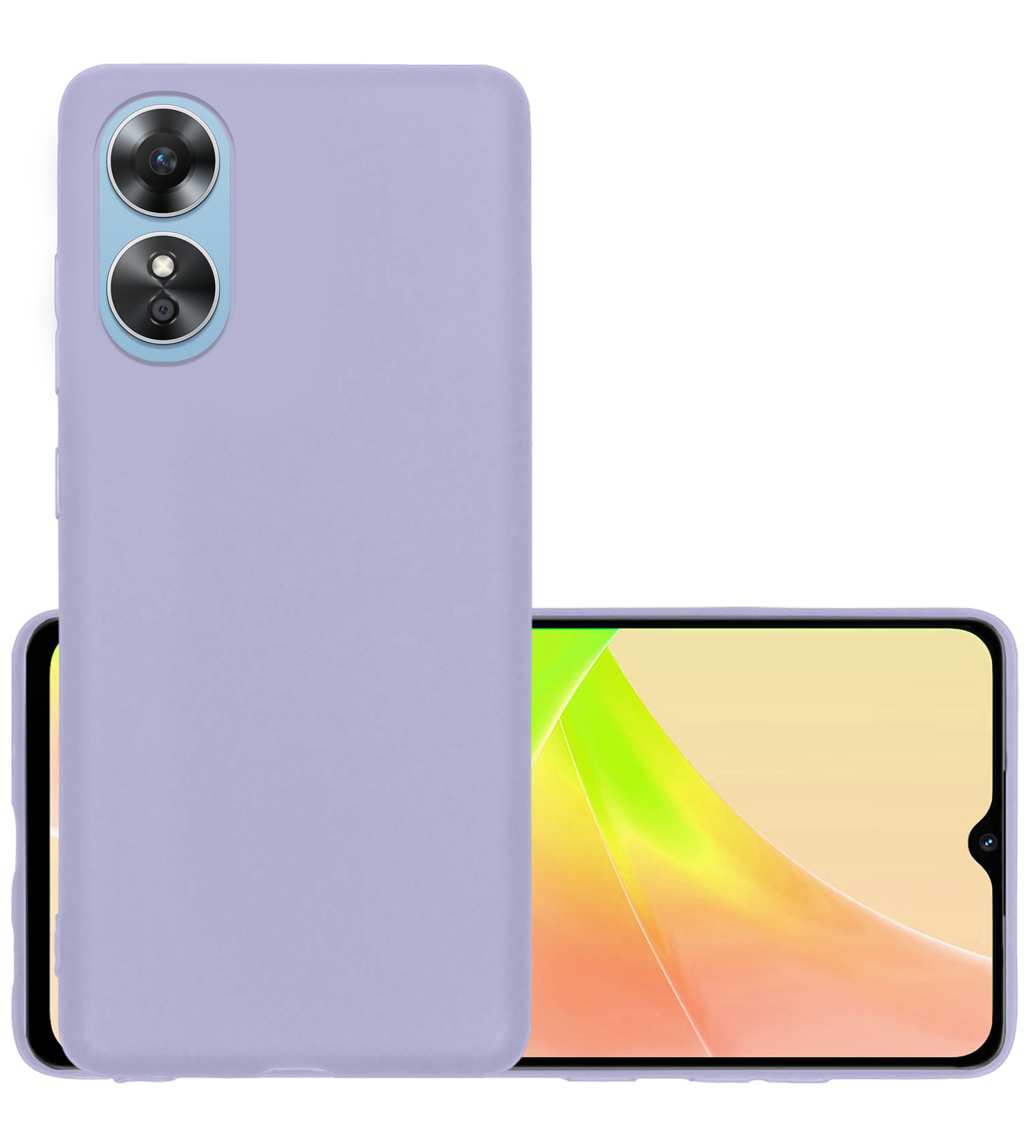 NoXx Hoes Geschikt voor OPPO A17 Hoesje Cover Siliconen Back Case Hoes - Lila