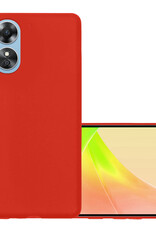 NoXx Hoes Geschikt voor OPPO A17 Hoesje Cover Siliconen Back Case Hoes - Rood