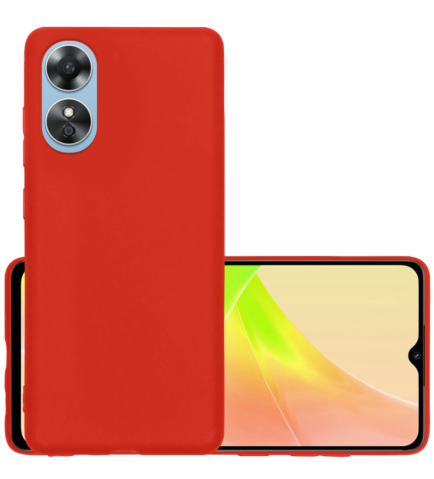 NoXx Hoes Geschikt voor OPPO A17 Hoesje Cover Siliconen Back Case Hoes - Rood