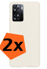 Nomfy Hoesje Geschikt voor OPPO A57 Hoesje Siliconen Cover Case - Hoes Geschikt voor OPPO A57 Hoes Back Case - 2-PACK - Wit