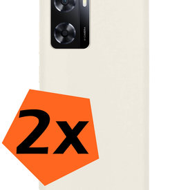 Nomfy Nomfy OPPO A57 Hoesje Siliconen - Wit - 2 PACK