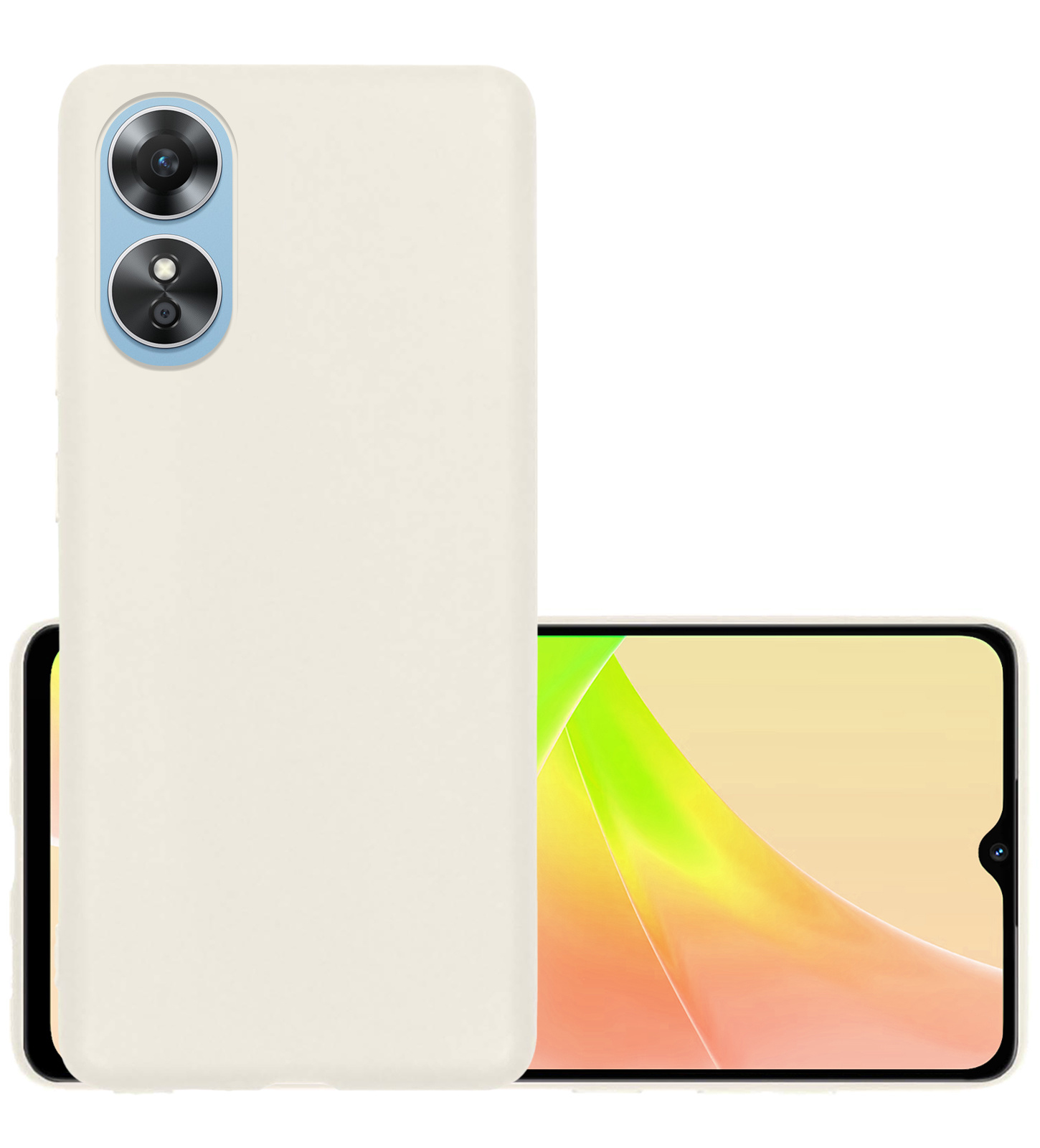 NoXx Hoes Geschikt voor OPPO A17 Hoesje Cover Siliconen Back Case Hoes - Wit