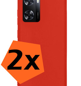 Nomfy Nomfy OPPO A57 Hoesje Siliconen - Rood - 2 PACK