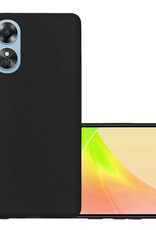 NoXx Hoes Geschikt voor OPPO A17 Hoesje Cover Siliconen Back Case Hoes - Zwart