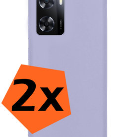Nomfy Nomfy OPPO A57 Hoesje Siliconen - Lila - 2 PACK