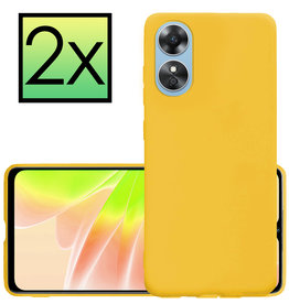 NoXx NoXx OPPO A17 Hoesje Siliconen - Geel - 2 PACK