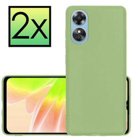 NoXx NoXx OPPO A17 Hoesje Siliconen - Groen - 2 PACK
