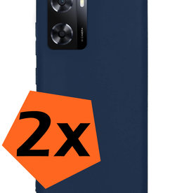 Nomfy Nomfy OPPO A57 Hoesje Siliconen - Donkerblauw - 2 PACK
