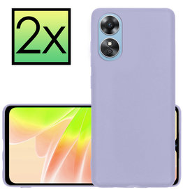 NoXx NoXx OPPO A17 Hoesje Siliconen - Lila - 2 PACK