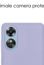 NoXx Hoes Geschikt voor OPPO A17 Hoesje Cover Siliconen Back Case Hoes - Lila - 2x