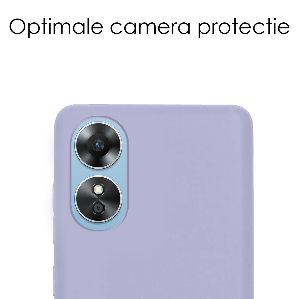 NoXx Hoes Geschikt voor OPPO A17 Hoesje Cover Siliconen Back Case Hoes - Lila - 2x