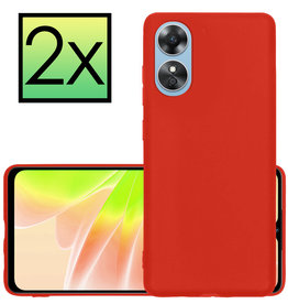 NoXx NoXx OPPO A17 Hoesje Siliconen - Rood - 2 PACK