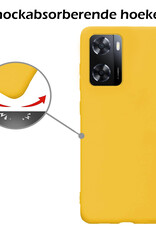 Nomfy Hoesje Geschikt voor OPPO A57 Hoesje Siliconen Cover Case - Hoes Geschikt voor OPPO A57 Hoes Back Case - Geel