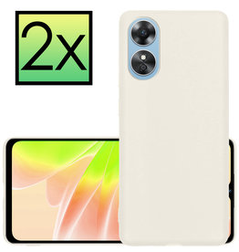 NoXx NoXx OPPO A17 Hoesje Siliconen - Wit - 2 PACK