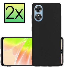 NoXx NoXx OPPO A17 Hoesje Siliconen - Zwart - 2 PACK