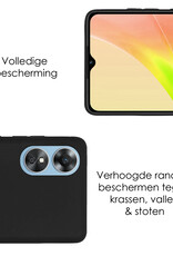 NoXx Hoes Geschikt voor OPPO A17 Hoesje Cover Siliconen Back Case Hoes - Zwart - 2x