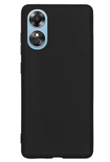 NoXx Hoes Geschikt voor OPPO A17 Hoesje Cover Siliconen Back Case Hoes - Zwart - 2x