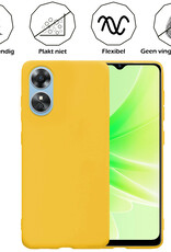 Nomfy Hoesje Geschikt voor OPPO A17 Hoesje Siliconen Cover Case - Hoes Geschikt voor OPPO A17 Hoes Back Case - Geel