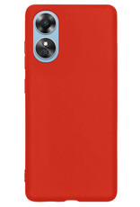 Nomfy Hoesje Geschikt voor OPPO A17 Hoesje Siliconen Cover Case - Hoes Geschikt voor OPPO A17 Hoes Back Case - Rood