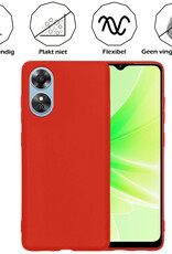 Nomfy Hoesje Geschikt voor OPPO A17 Hoesje Siliconen Cover Case - Hoes Geschikt voor OPPO A17 Hoes Back Case - Rood