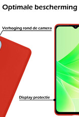 Nomfy Hoesje Geschikt voor OPPO A17 Hoesje Siliconen Cover Case - Hoes Geschikt voor OPPO A17 Hoes Back Case - Rood