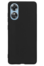 Nomfy Hoesje Geschikt voor OPPO A17 Hoesje Siliconen Cover Case - Hoes Geschikt voor OPPO A17 Hoes Back Case - Zwart