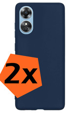 Nomfy Hoesje Geschikt voor OPPO A17 Hoesje Siliconen Cover Case - Hoes Geschikt voor OPPO A17 Hoes Back Case - 2-PACK - Donkerblauw