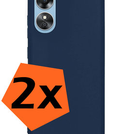 Nomfy Nomfy OPPO A17 Hoesje Siliconen - Donkerblauw - 2 PACK