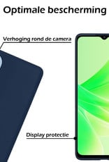 Nomfy Hoesje Geschikt voor OPPO A17 Hoesje Siliconen Cover Case - Hoes Geschikt voor OPPO A17 Hoes Back Case - 2-PACK - Donkerblauw