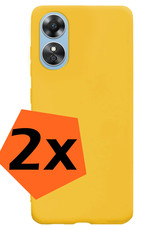 Nomfy Hoesje Geschikt voor OPPO A17 Hoesje Siliconen Cover Case - Hoes Geschikt voor OPPO A17 Hoes Back Case - 2-PACK - Geel