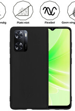 Nomfy Hoesje Geschikt voor OPPO A57 Hoesje Siliconen Cover Case - Hoes Geschikt voor OPPO A57 Hoes Back Case - Zwart