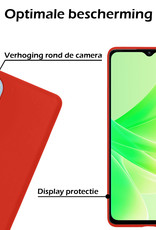 Nomfy OPPO A17 Hoesje Siliconen Case Back Cover - OPPO A17 Hoes Cover Silicone - Rood - 2X