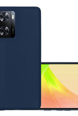NoXx Hoes Geschikt voor OPPO A57 Hoesje Cover Siliconen Back Case Hoes - Donkerblauw