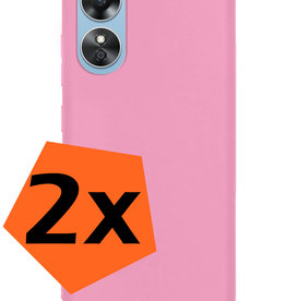 Nomfy Nomfy OPPO A17 Hoesje Siliconen - Lichtroze - 2 PACK