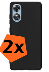 Nomfy Hoesje Geschikt voor OPPO A17 Hoesje Siliconen Cover Case - Hoes Geschikt voor OPPO A17 Hoes Back Case - 2-PACK - Zwart