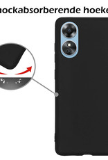 Nomfy Hoesje Geschikt voor OPPO A17 Hoesje Siliconen Cover Case - Hoes Geschikt voor OPPO A17 Hoes Back Case - 2-PACK - Zwart