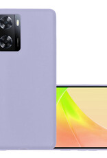 NoXx Hoes Geschikt voor OPPO A57 Hoesje Cover Siliconen Back Case Hoes - Lila