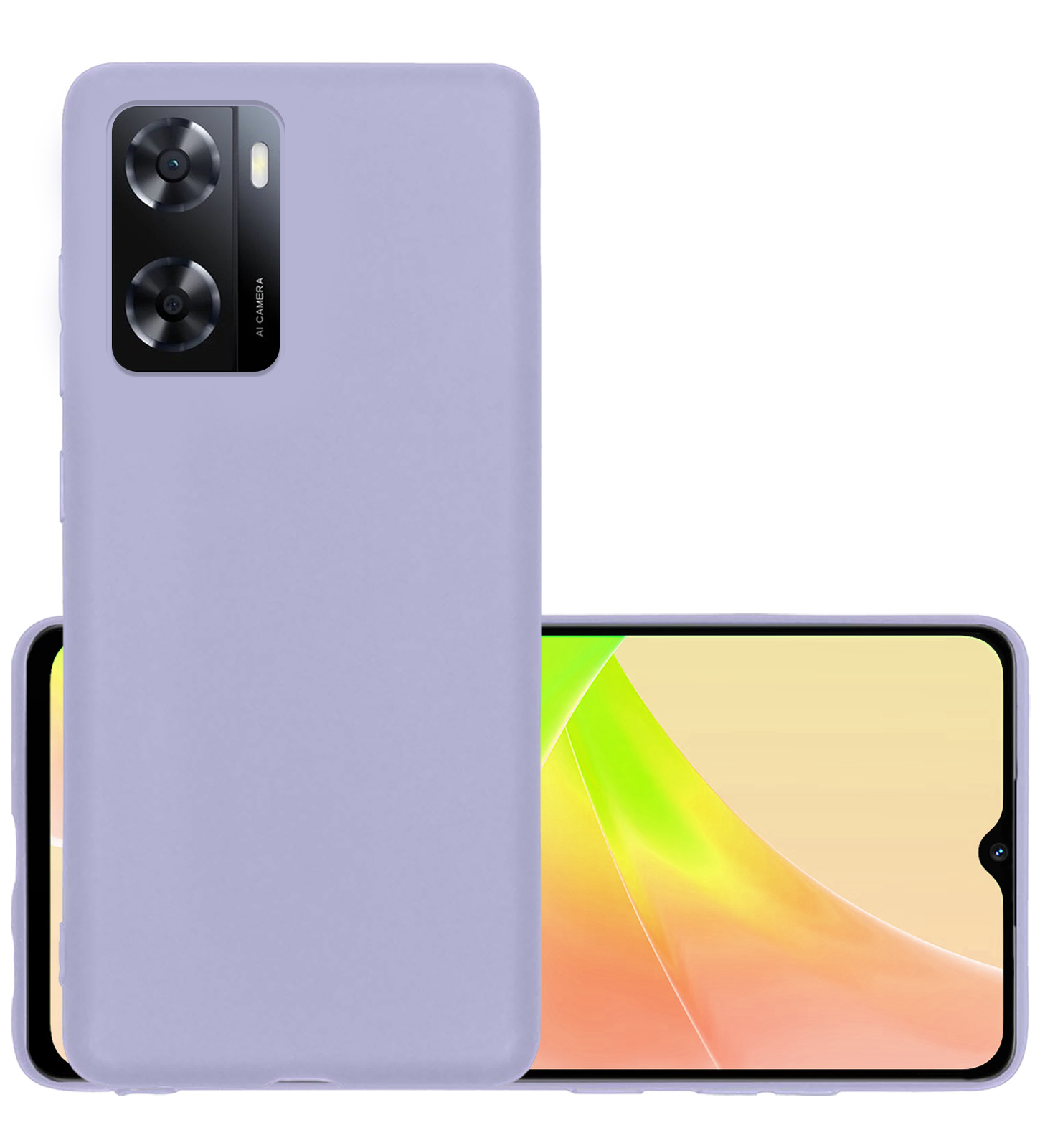 NoXx Hoes Geschikt voor OPPO A57 Hoesje Cover Siliconen Back Case Hoes - Lila