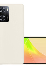 NoXx Hoes Geschikt voor OPPO A57 Hoesje Cover Siliconen Back Case Hoes - Wit