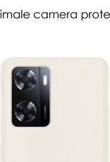 NoXx Hoes Geschikt voor OPPO A57 Hoesje Cover Siliconen Back Case Hoes - Wit