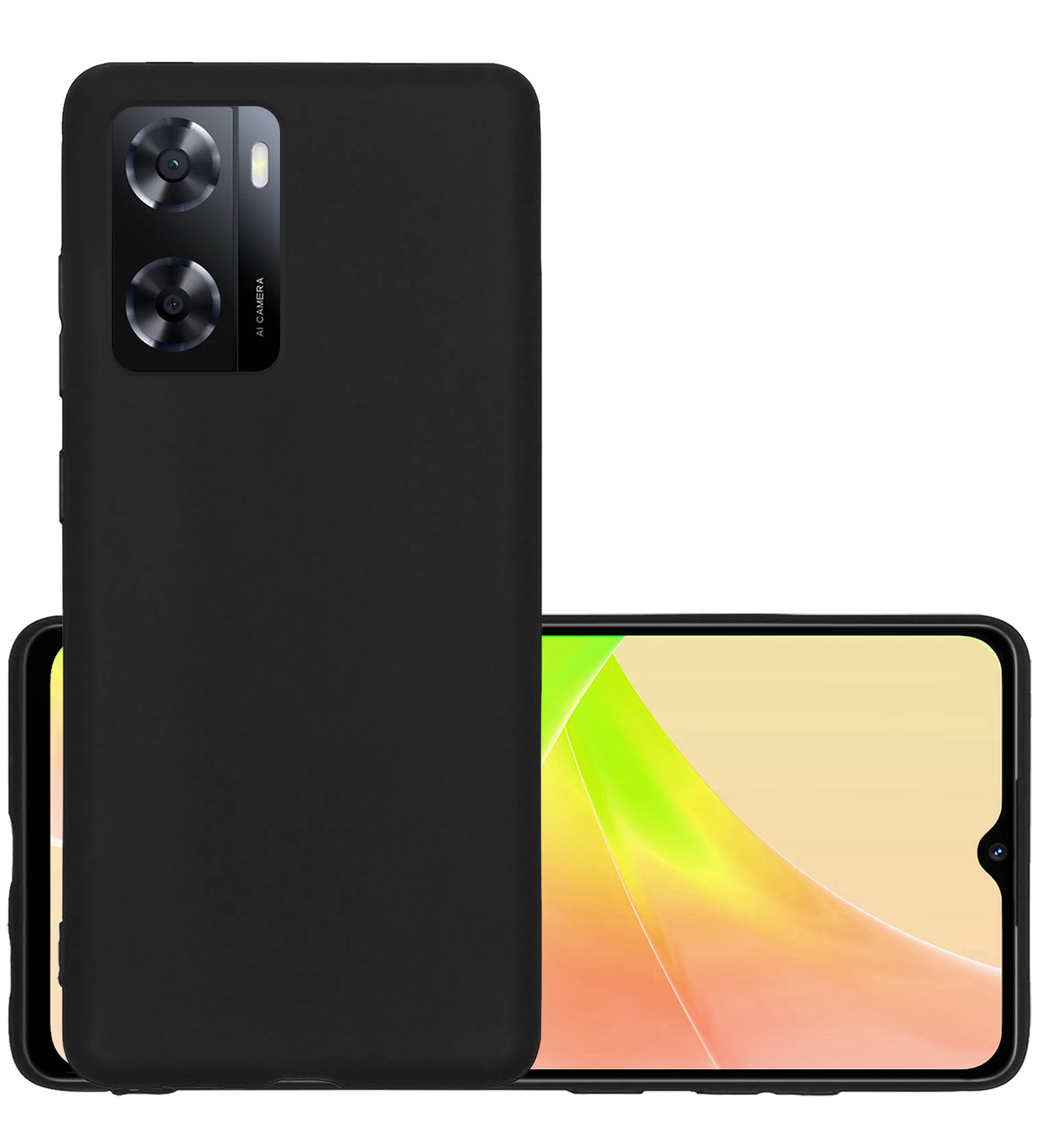 NoXx Hoes Geschikt voor OPPO A57 Hoesje Cover Siliconen Back Case Hoes - Zwart