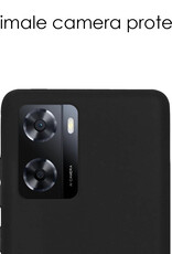 NoXx Hoes Geschikt voor OPPO A57 Hoesje Cover Siliconen Back Case Hoes - Zwart