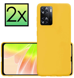 NoXx NoXx OPPO A57 Hoesje Siliconen - Geel - 2 PACK
