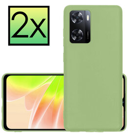 NoXx NoXx OPPO A57 Hoesje Siliconen - Groen - 2 PACK
