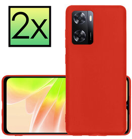 NoXx NoXx OPPO A57 Hoesje Siliconen - Rood - 2 PACK