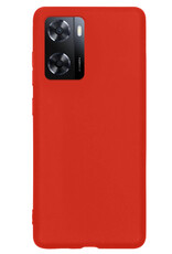 NoXx Hoes Geschikt voor OPPO A57 Hoesje Cover Siliconen Back Case Hoes - Rood - 2x
