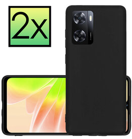 NoXx NoXx OPPO A57 Hoesje Siliconen - Zwart - 2 PACK