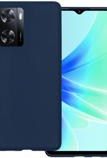 BASEY. Hoes Geschikt voor OPPO A57 Hoesje Siliconen Back Cover Case - Hoesje Geschikt voor OPPO A57 Hoes Cover Hoesje - Donkerblauw