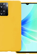 BASEY. Hoes Geschikt voor OPPO A57 Hoesje Siliconen Back Cover Case - Hoesje Geschikt voor OPPO A57 Hoes Cover Hoesje - Geel